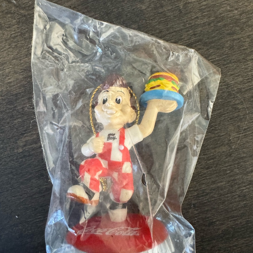 Coca Cola Red and White Big Boy Holiday Ornament with Burger